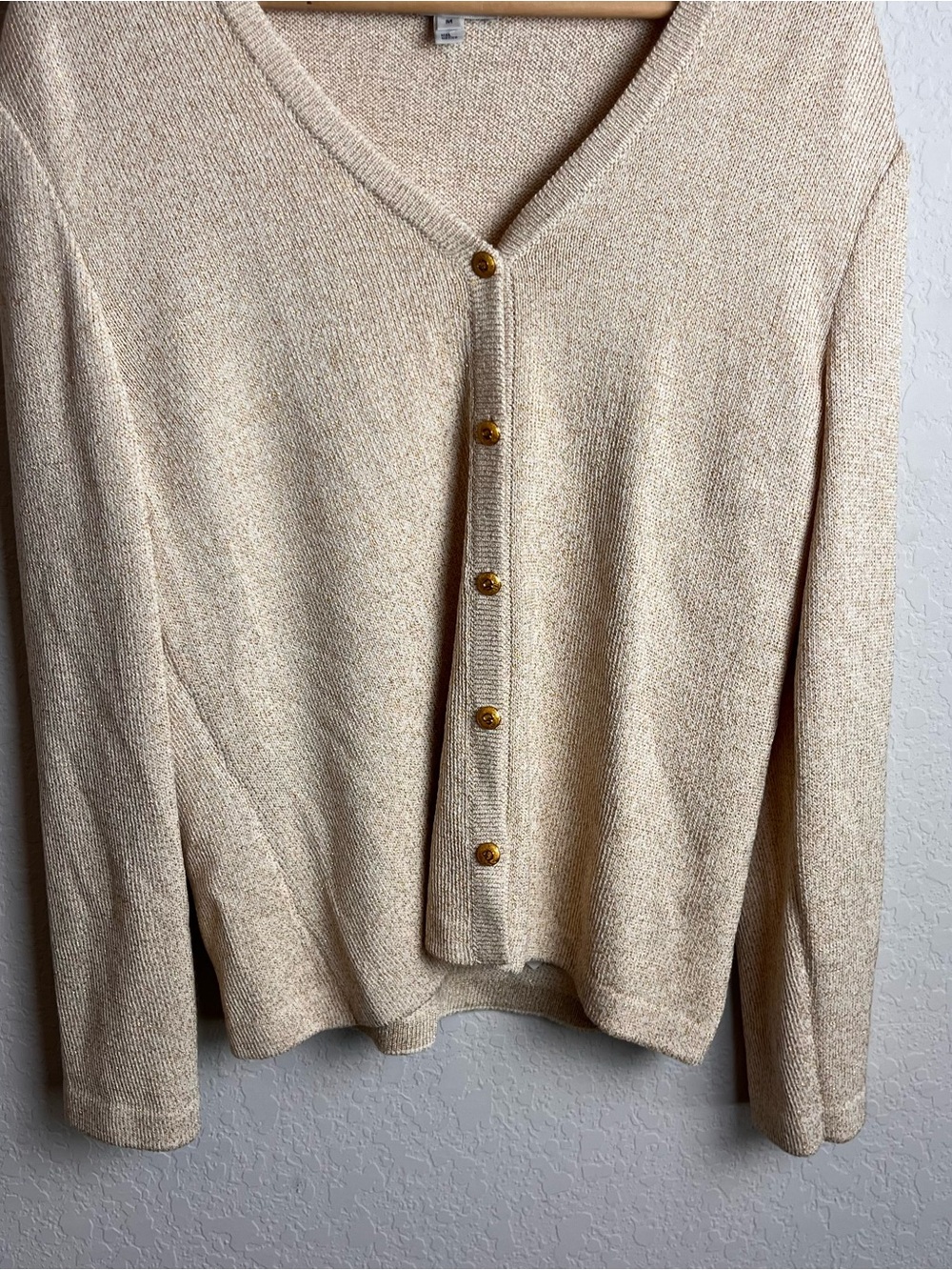 St. John Sport Marie Gold Cardigan Sweater Medium M Vintage Women’s Santana Knit - Picture 5 of 11